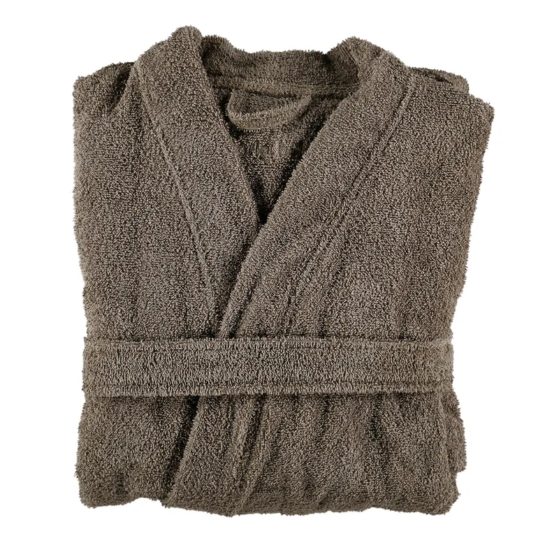 Gripsholm badrock Bathrobe Terry Walnut i bomullsfrotté